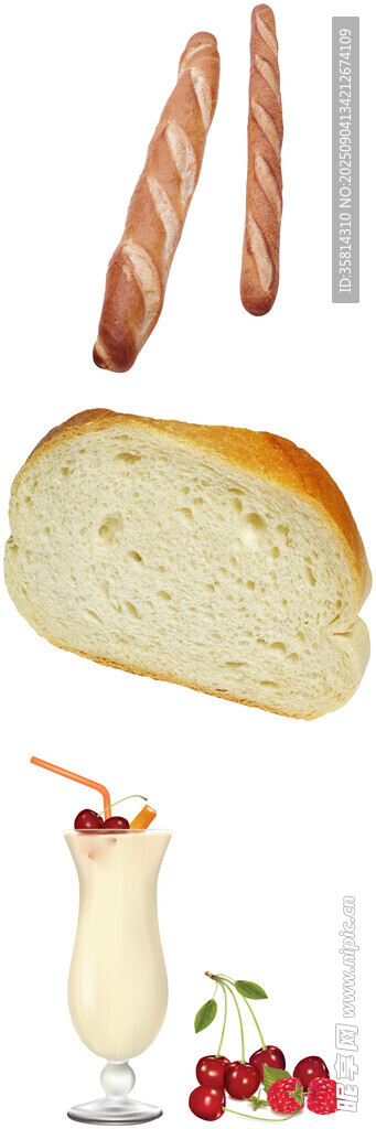 美味面包与饮品组合