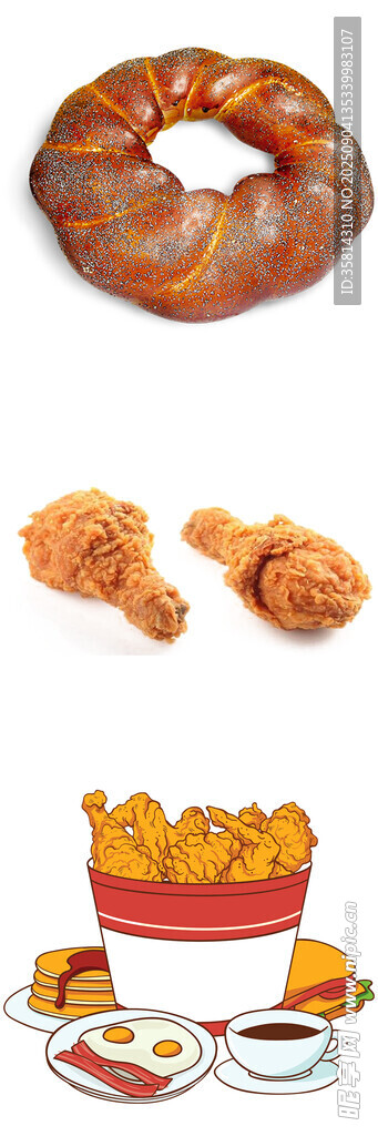 美味多样的油炸食品组合