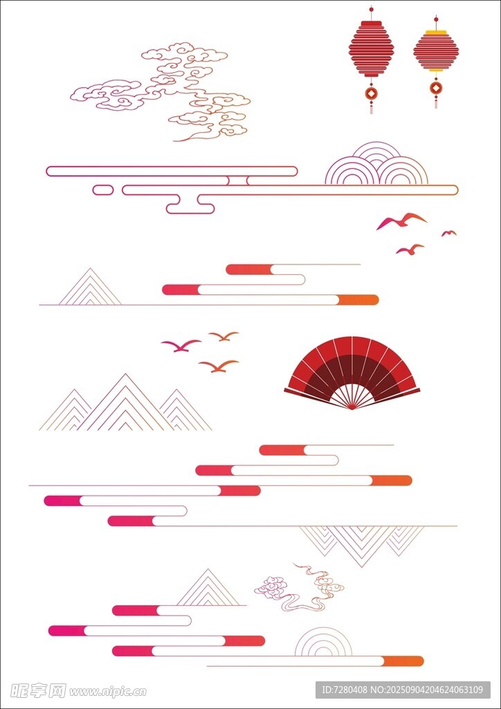 中式古风元素装饰图案