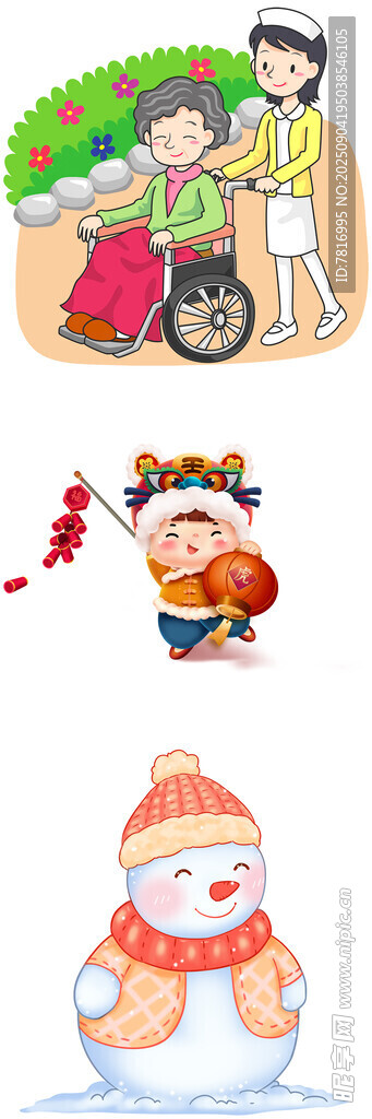 冬日温馨场景亲子与雪人