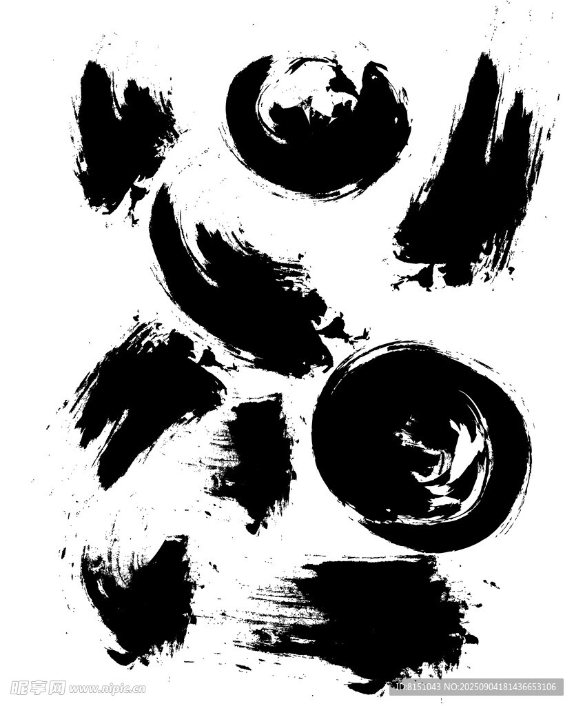 水墨熊猫抽象艺术图案