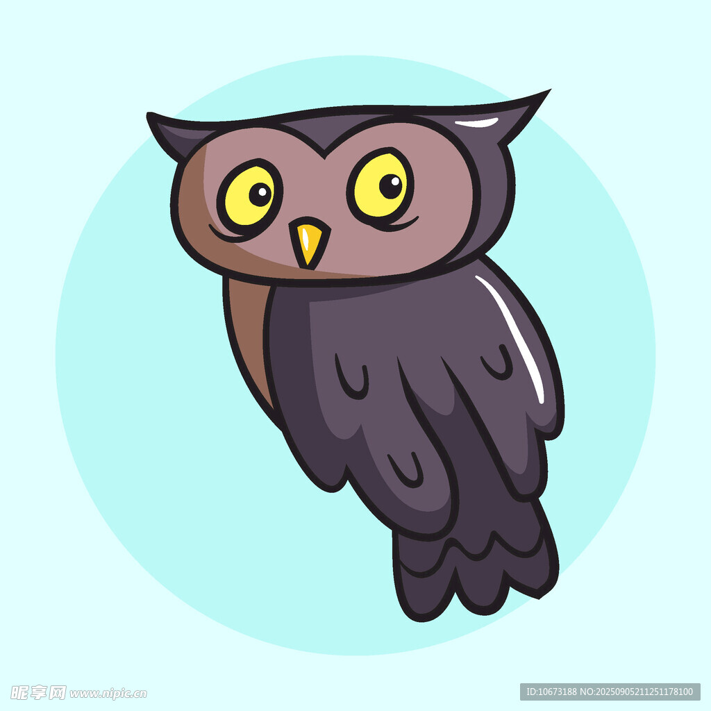 可爱卡通猫头鹰插画