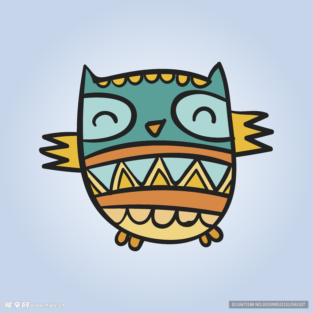 卡通猫头鹰插画