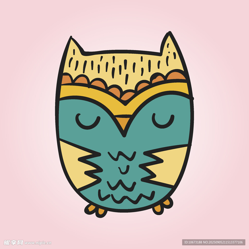 可爱猫头鹰插画