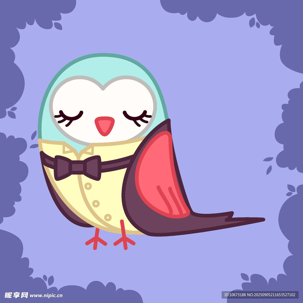 可爱小鸟闭眼休憩