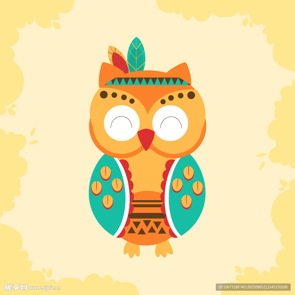 可爱卡通猫头鹰插画