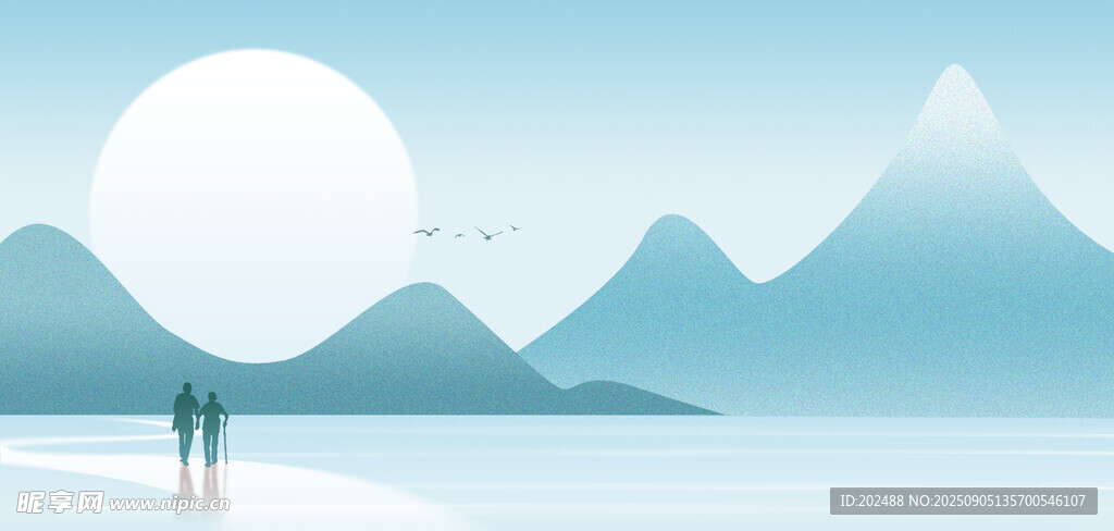 浅蓝色弥散风九九重阳节背景