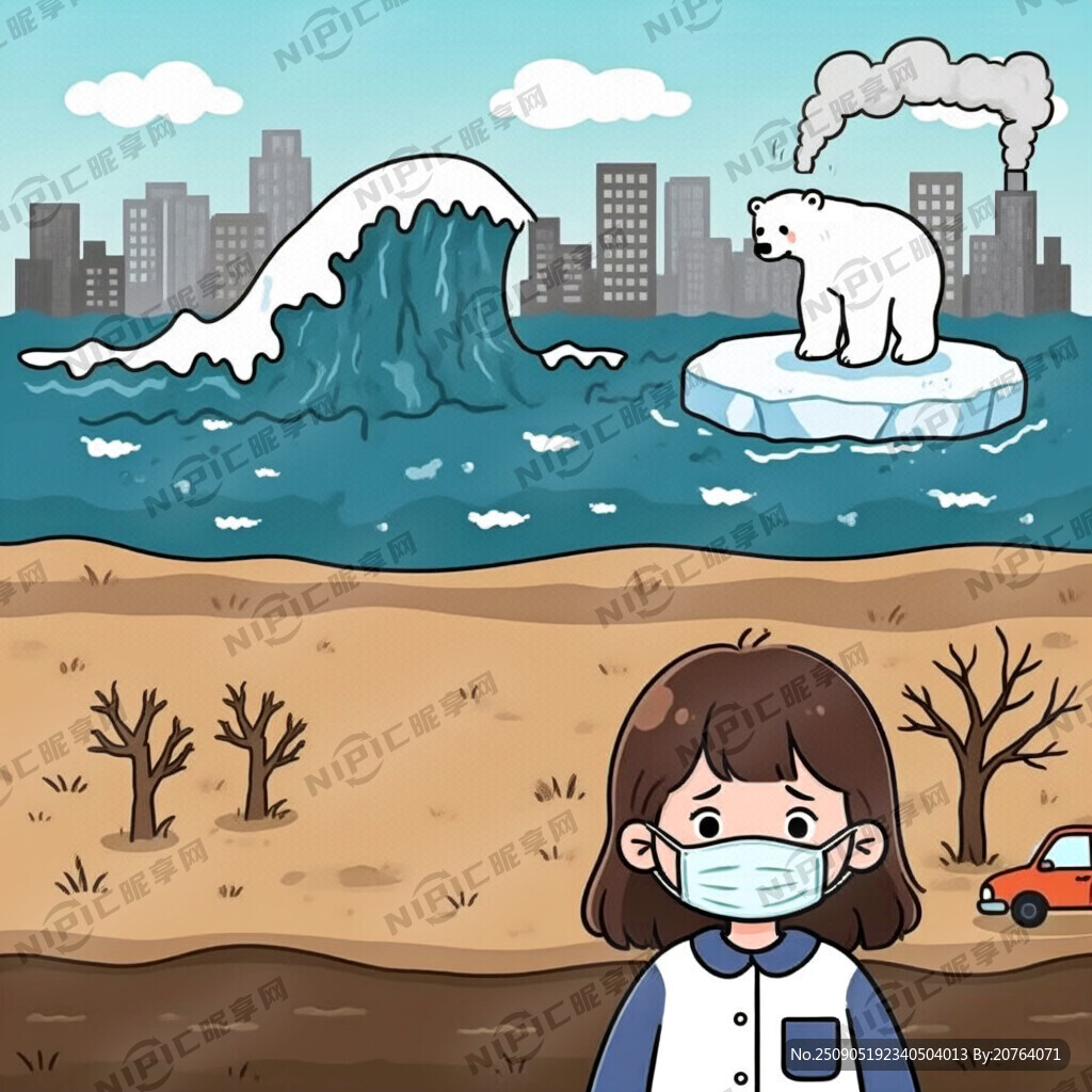 气候关系与健康马克笔绘画人物半