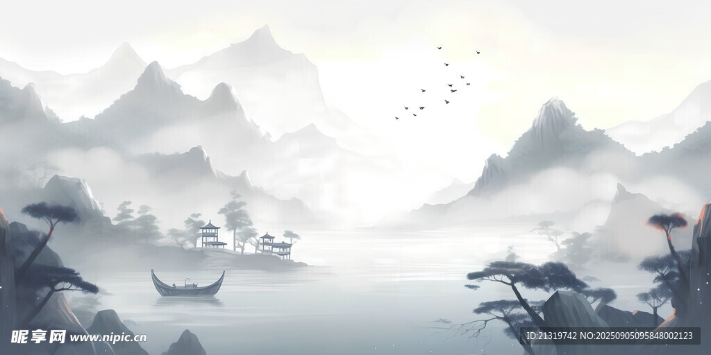 国潮水墨背景