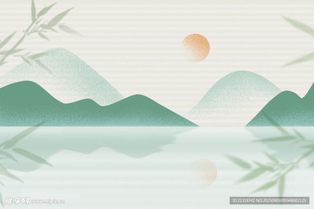 国潮山水背景