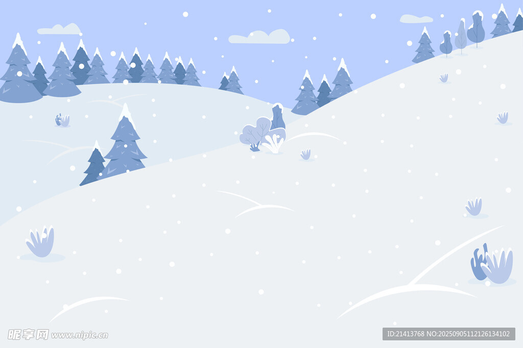 冬日雪景中的静谧山林