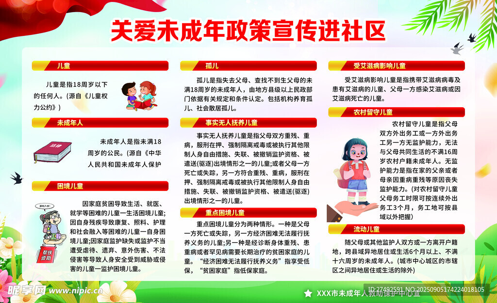 关爱未成年人教育宣传海报