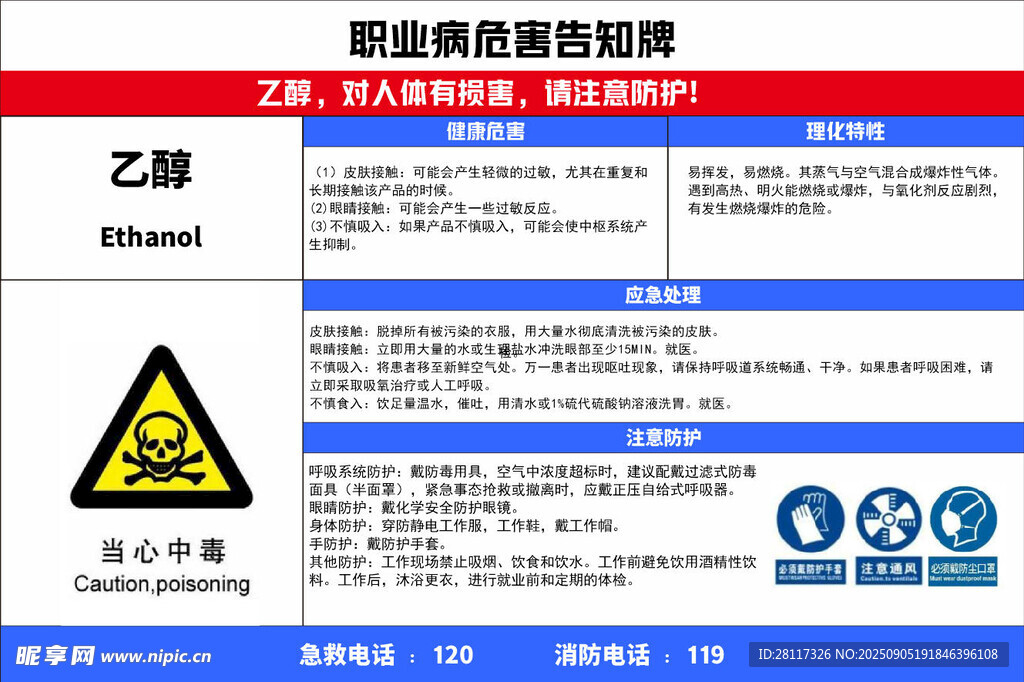 乙醇安全告知及危害标识