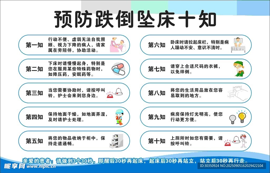 预防跌倒坠床十知