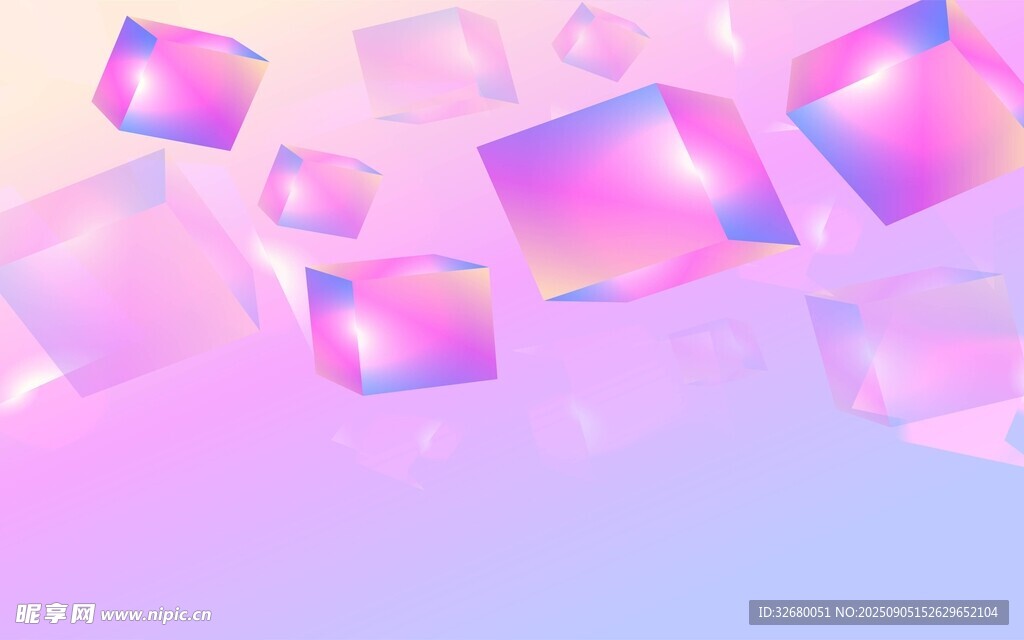 梦幻飘浮彩色方块