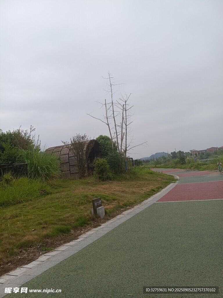 户外彩色骑行道风景