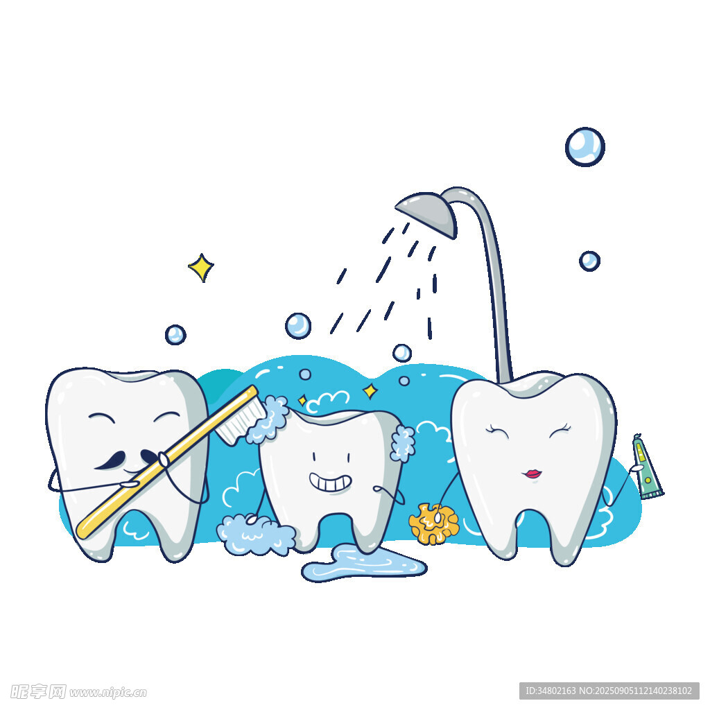 牙齿欢乐洗澡时刻