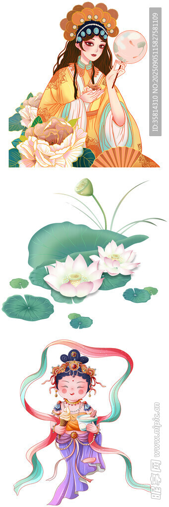 古典神话仙女形象插画