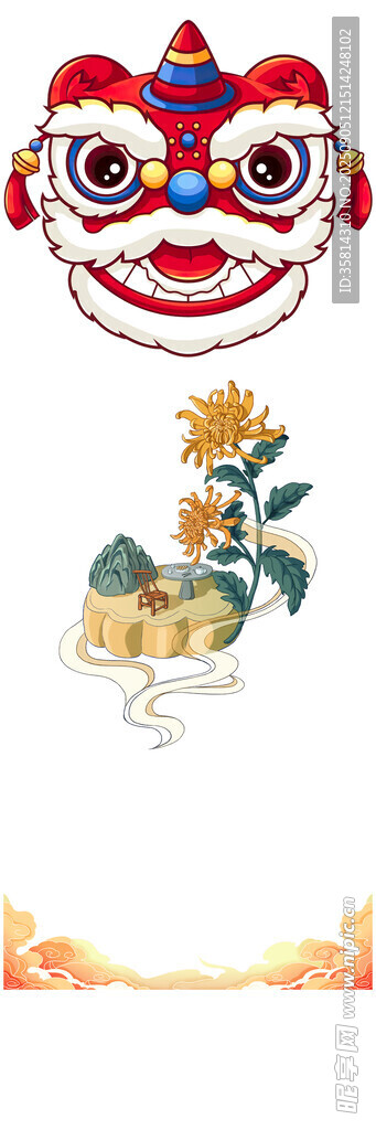 传统刺绣虎头与花朵饰品