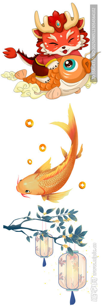 传统祥瑞元素插画