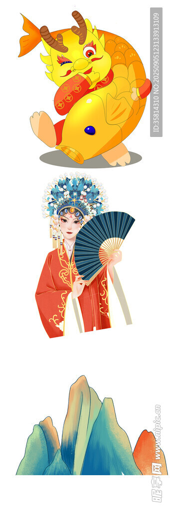 神话人物与奇幻元素插画