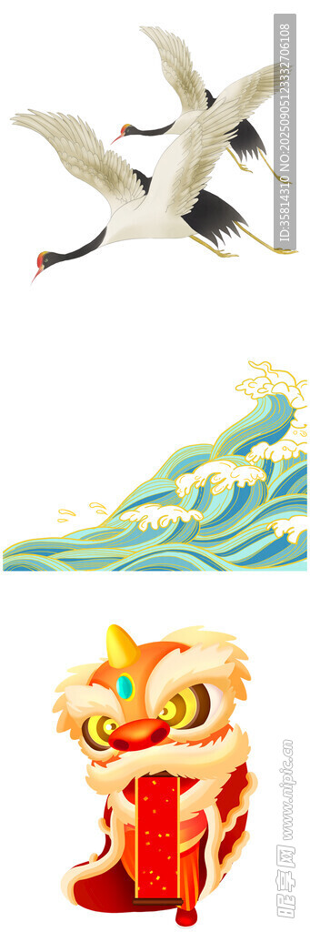 瑞鹤祥龙传统祥瑞图景