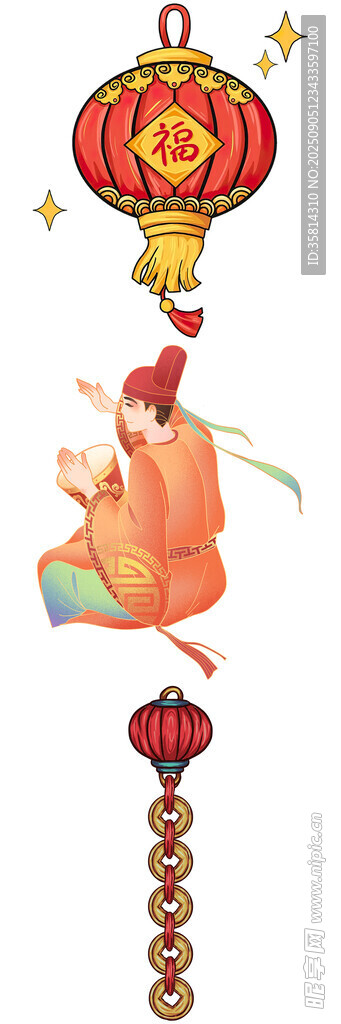 可爱鼠年元素装饰图案