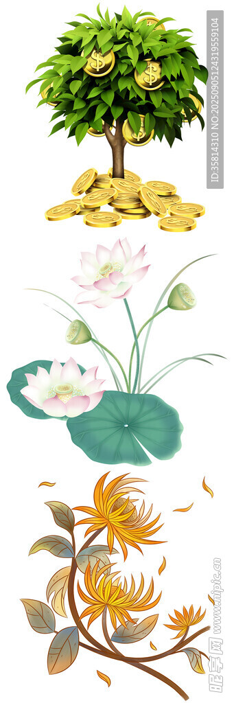 多样花卉绿植插画素材