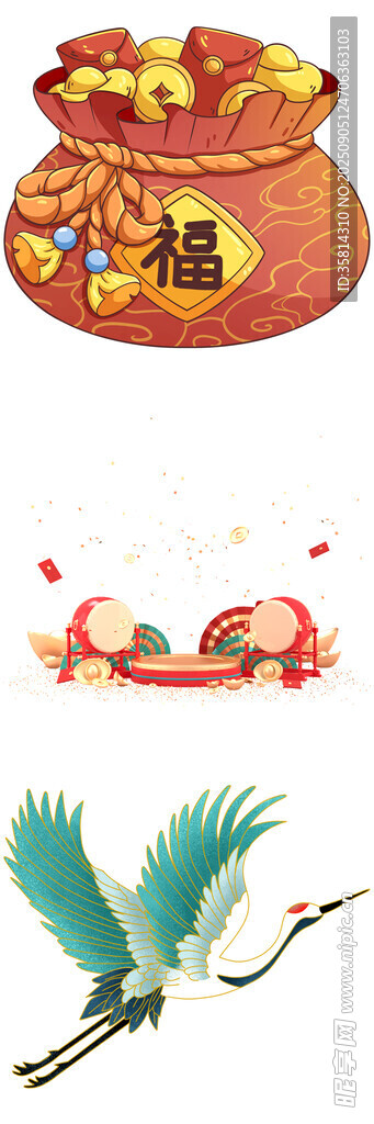 中式祥瑞元素插画