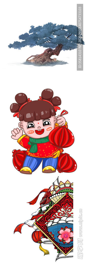 传统中式喜庆卡通形象