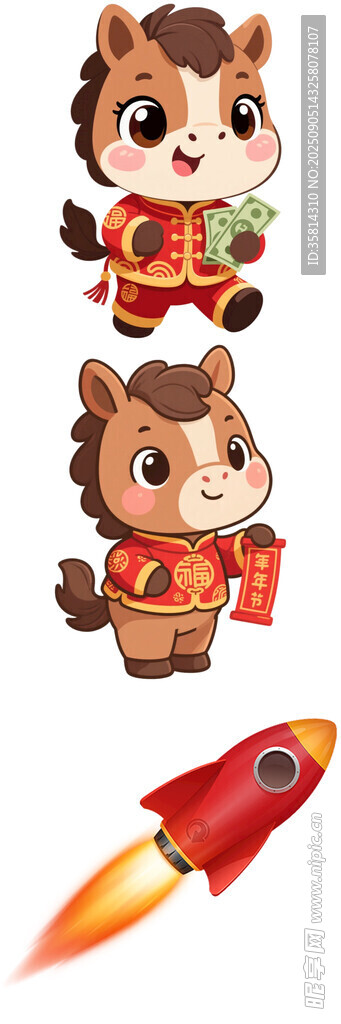萌马迎福伴火箭贺新春