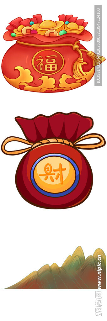 喜庆福袋图案设计素材