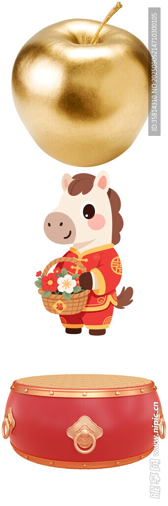 金猪贺岁金苹果摆件