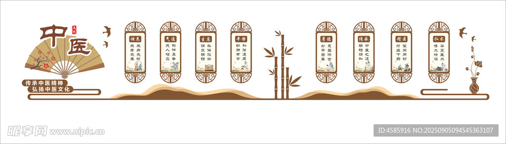 中医类中式展板