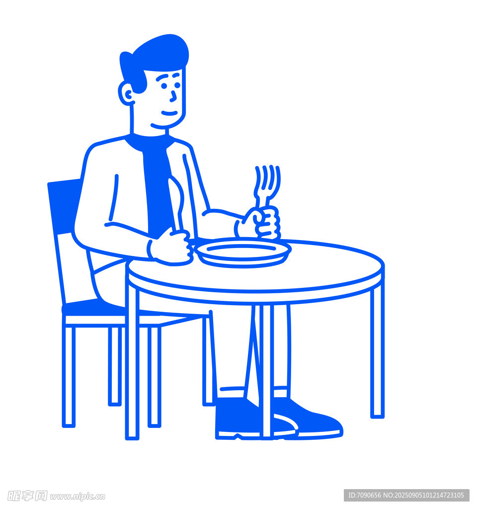 男士优雅用餐场景