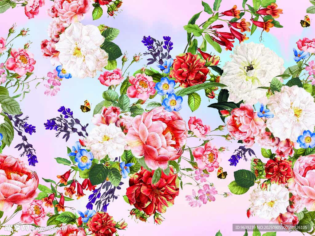 缤纷花卉图案