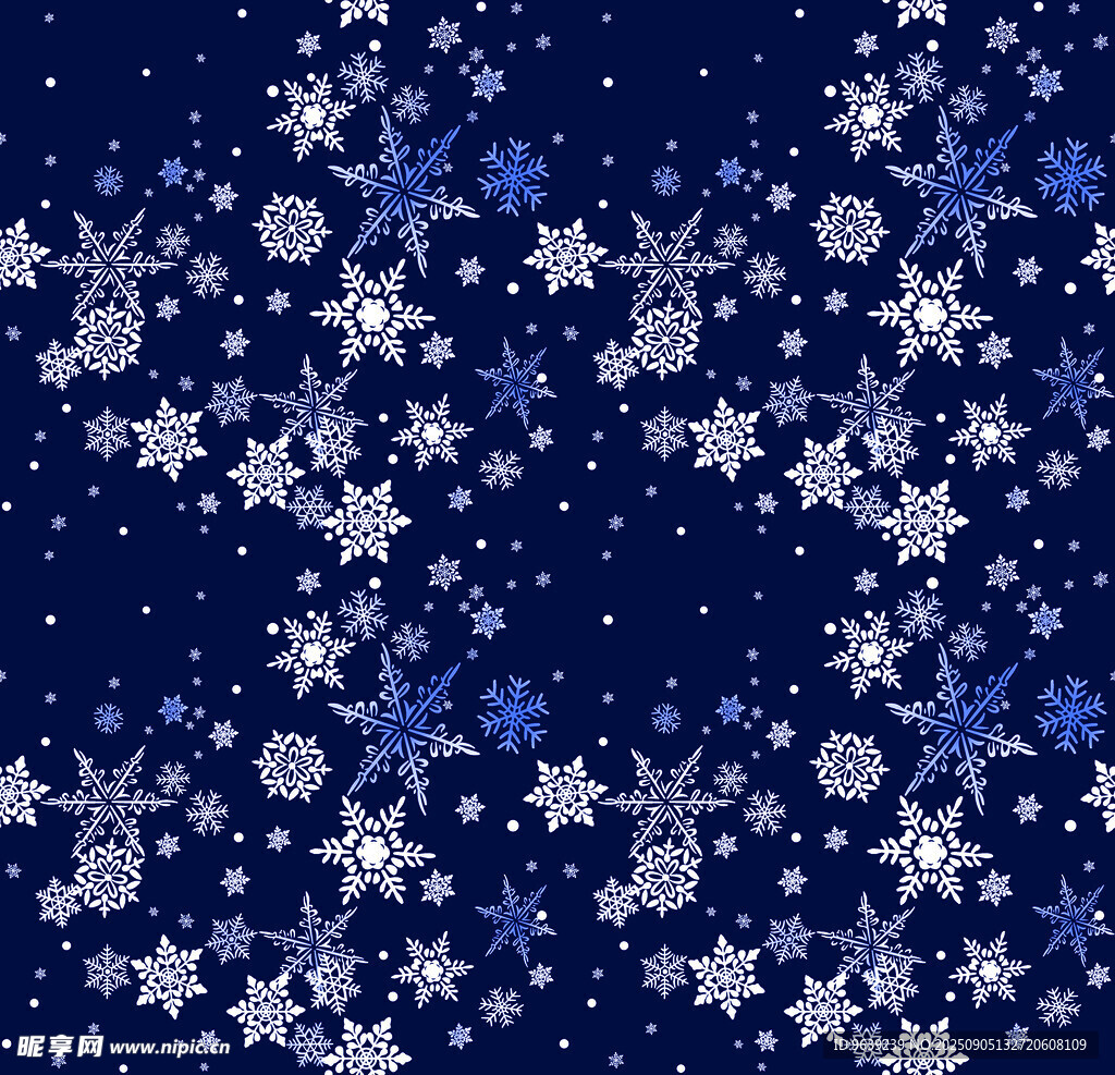 蓝色雪花背景图案