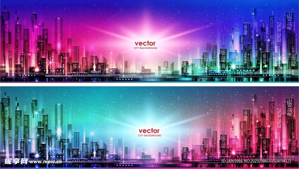 梦幻都市夜景背景图