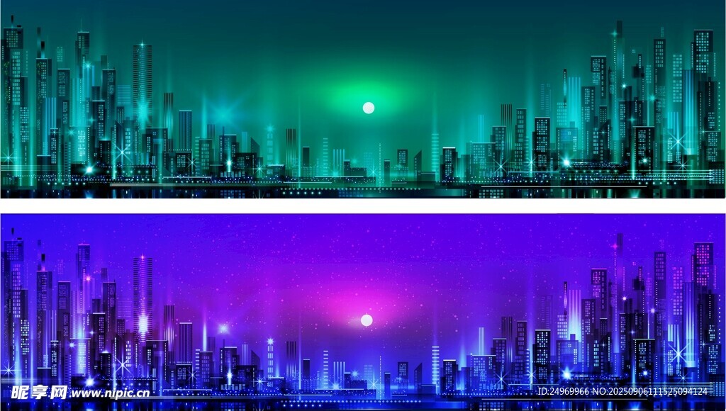 梦幻霓虹都市夜景