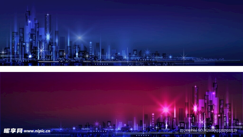 梦幻霓虹城市夜景