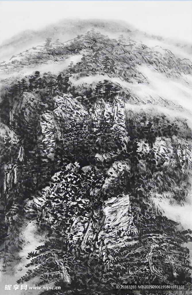 高山松林图