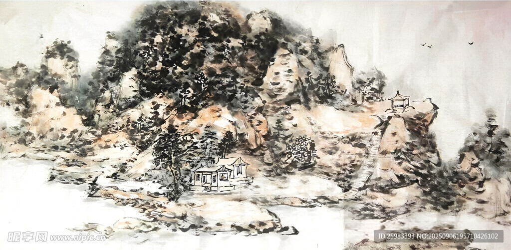 乡村山水图