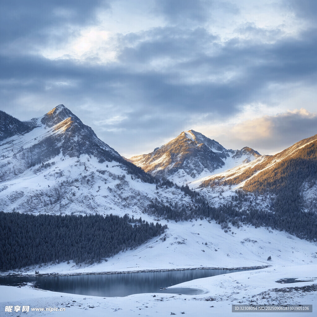 雪山湖泊壮丽自然风光
