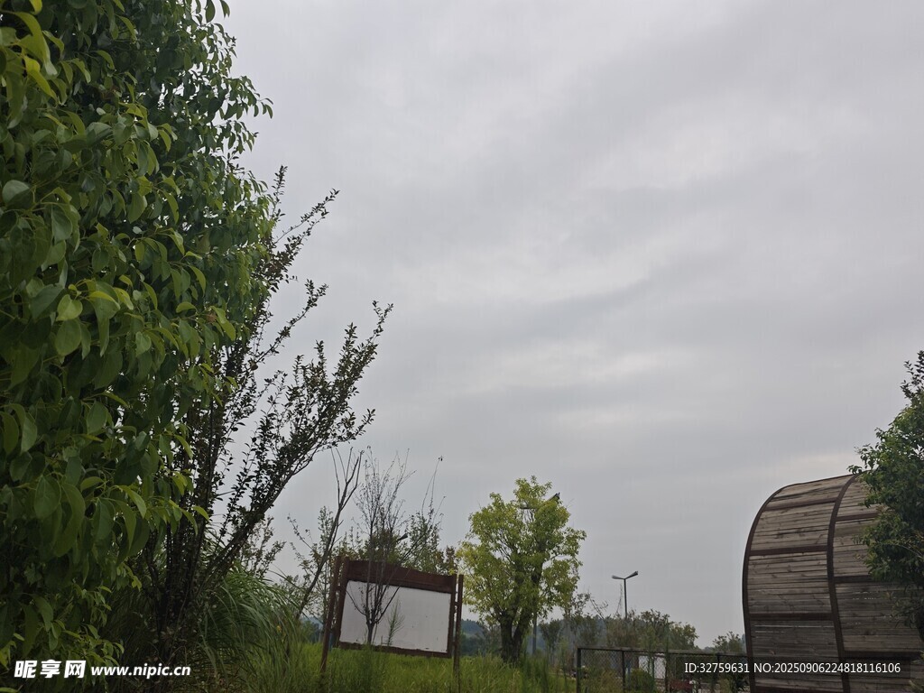 户外自然风景中的设施