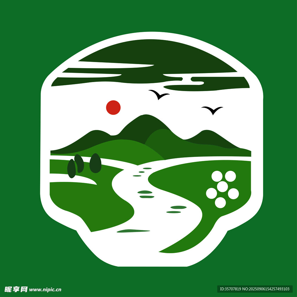 绿色 清新 田园图标