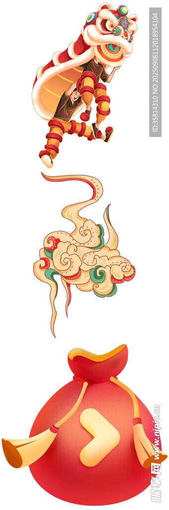 新年祥瑞元素组合图