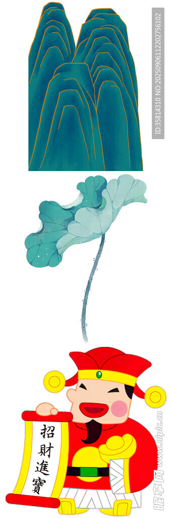 卡通人物与绿植创意组合