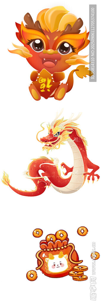 可爱中式祥瑞神兽图案