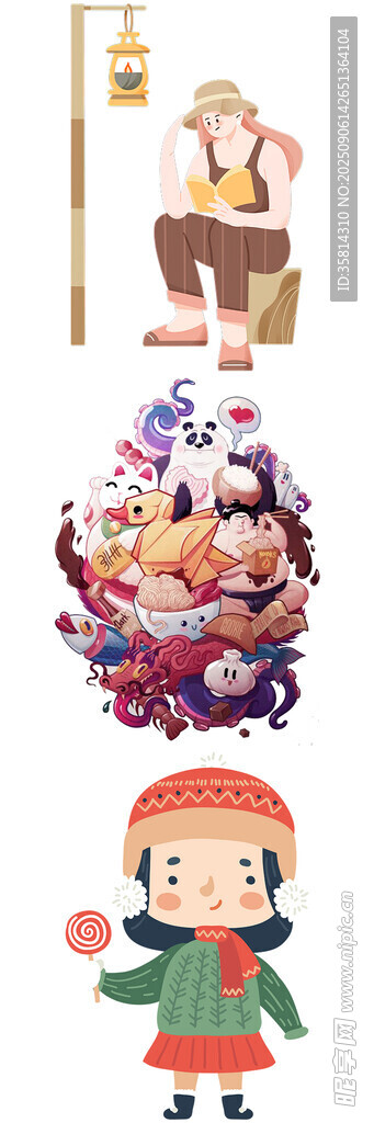 圣诞主题插画元素集合