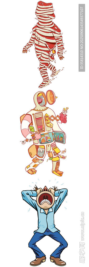 万圣节装扮角色插画